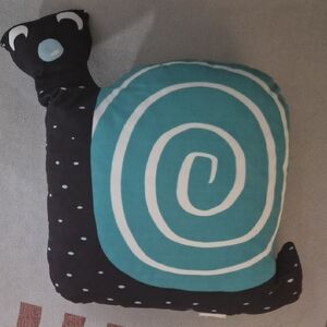 3/$15- CocoVillage Black and Teal Snail Pillow